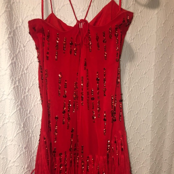 Free People Crystal Clear Mini Dress in Cherry Red - Picture 4 of 8